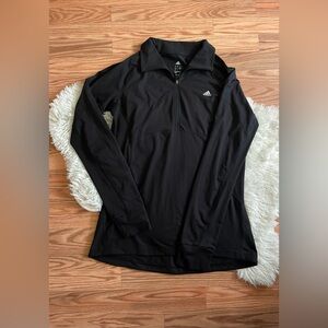 Women’s Black Adidas Climalite Quarter Zip Pullover in Large